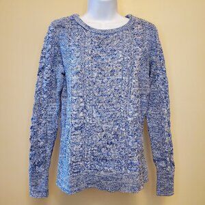 GAP Cable Knit Crew Neck Long Sleeve Light Blue Pullover Sweater - M